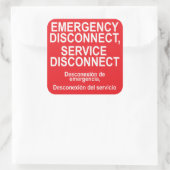 緊急接続解除サービスの接続解除ラベル スクエアシール (バッグ)