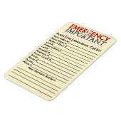 緊急時および重要な電話番号4"x6"マグネット マグネット (左側)