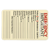 緊急時および重要な電話番号4"x6"マグネット マグネット (横)