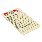 緊急時および重要な電話番号4"x6"マグネット マグネット (右側)