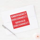 緊急時の接続解除、サービスの接続解除のシール スクエアシール (封筒)