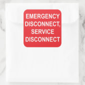緊急時の接続解除、サービスの接続解除ラベル スクエアシール (バッグ)