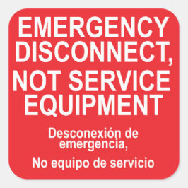 緊急時の接続解除、サービス機器ラベルではない スクエアシール