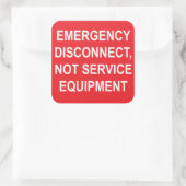 緊急時の接続解除(サービス機器ラベルではない) スクエアシール (バッグ)