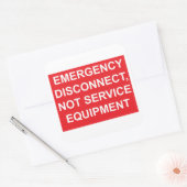 緊急時の接続解除、サービス機器ラベルではない スクエアシール (封筒)