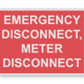 緊急時の接続解除、メーターの接続解除ラベル シール (正面)