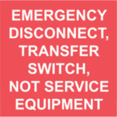 緊急時の接続解除、転送スイッチラベル シール (正面)