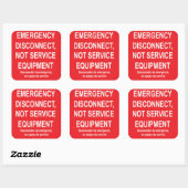 緊急時の接続解除Not Service機器ラベル スクエアシール (シート)