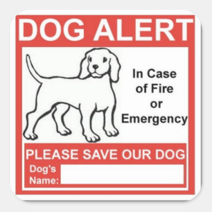 緊急時サービス犬警報 スクエアシール