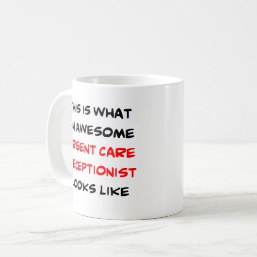 緊急気に受付係、マ素晴らしグ コーヒーマグカップ (正面左)