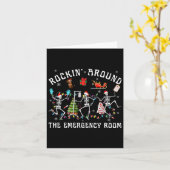 緊急治療室でロックンロールするスケルトンナース カード (黄色い花)