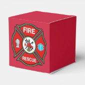 緊急火災救助EMT赤結婚式の引き出物箱 フェイバーボックス (裏面サイド)