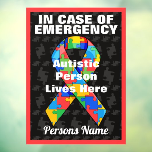 緊急自パーソナライズされた閉症患者が住む ウィンドウサイン (シート3)