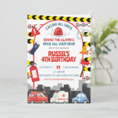 緊急車両の子供の誕生日招待状 招待状 (スタンド正面)