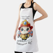 緊急車両を搭載した可愛い消防士 エプロン (インサイチュ)