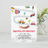 緊急車両輸送バースデーカード 招待状 (スタンド正面)