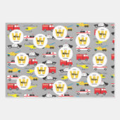 緊急車両輸送誕生日名 ラッピングペーパーシート (正面2)