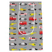 緊急車両輸送 ミディアムペーパーバッグ (裏面)