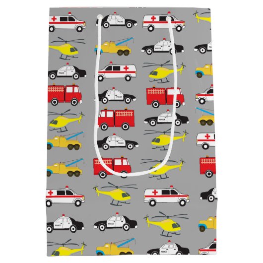 緊急車両輸送 ミディアムペーパーバッグ (裏面)