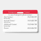 緊急連絡 バッジ (裏面)