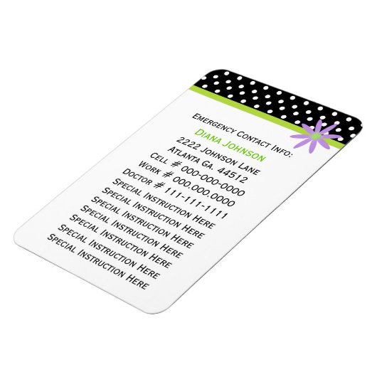 緊急連絡:ベビーシッタープレミアムマグネット マグネット (左側)