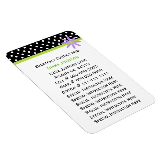 緊急連絡:ベビーシッタープレミアムマグネット マグネット (右側)