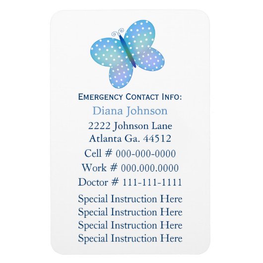 緊急連絡：ベビーシッタープレミアムマグネット マグネット (縦)