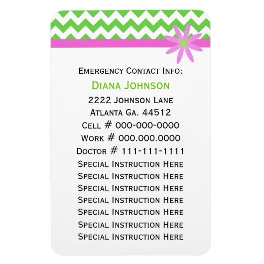 緊急連絡：ベビーシッタープレミアムマグネット マグネット (縦)