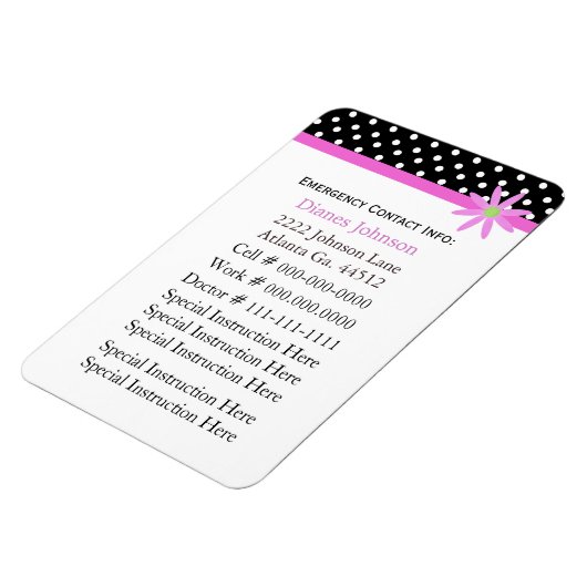 緊急連絡:ベビーシッタープレミアムマグネット マグネット (左側)