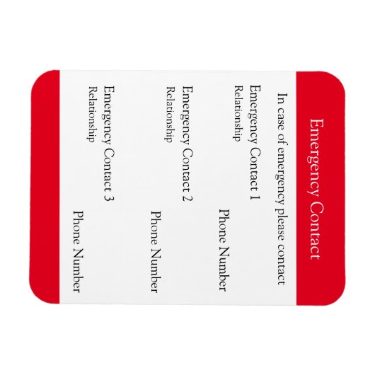 緊急連絡 マグネット (横)