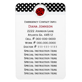 緊急連絡：ラディバグと水玉模様磁石 マグネット