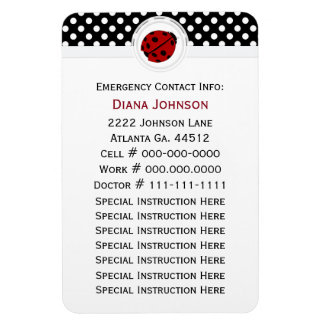 緊急連絡:ラディバグと水玉模様磁石 マグネット