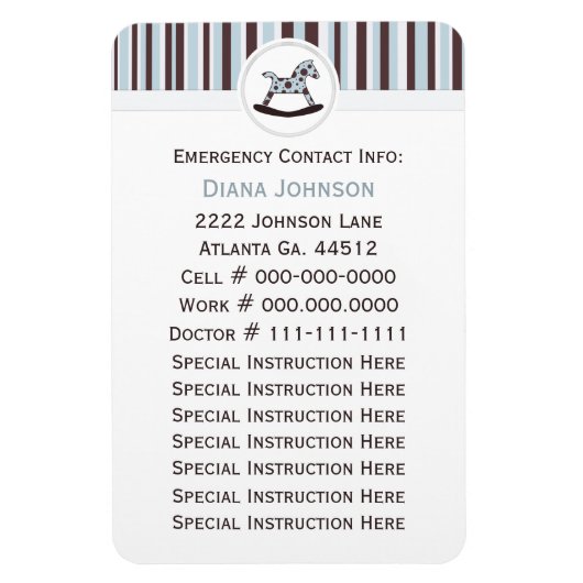 緊急連絡：ロッキングホースプレミアムマグネット マグネット (縦)