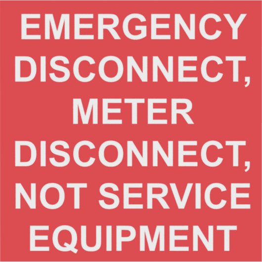 緊急遮断器メーターの接続解除ラベル シール (正面)