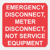 緊急遮断器メーターの接続解除ラベル スクエアシール (正面)