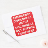 緊急遮断器メーターの接続解除ラベル スクエアシール (封筒)