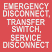 緊急遮断器、転送スイッチラベル シール (正面)