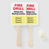 緊急避難用防火訓練テナントの位置確認サイン ハンドファン (正面&裏面)