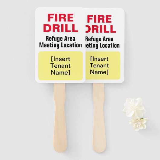 緊急避難用防火訓練テナントの位置確認サイン ハンドファン (正面&裏面)