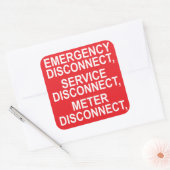 緊急、サービス、およびメーターの切断ラベル スクエアシール (封筒)