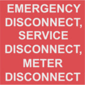 緊急,サービス,メーターの切断ラベル シール (正面)
