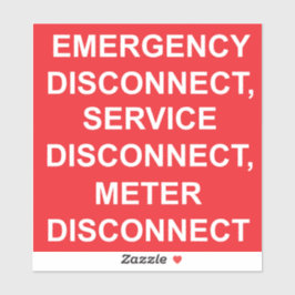 緊急，サービス，メーターの切断ラベル シール