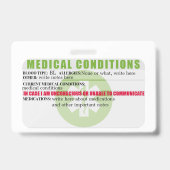 緊急IDメディカルカードバッジ バッジ (裏面)