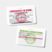 緊急IDメディカルカードバッジ バッジ (正面＆裏面)