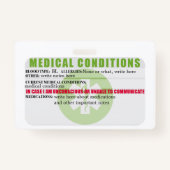 緊急IDメディカルカードバッジ バッジ (裏面)