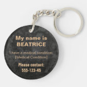 緊急ID救済のラベルが必ず必要になる連絡-  & Medical キーホルダー (裏面)