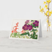 緋セージ、メラストマby谷上湖南 カード (黄色い花)