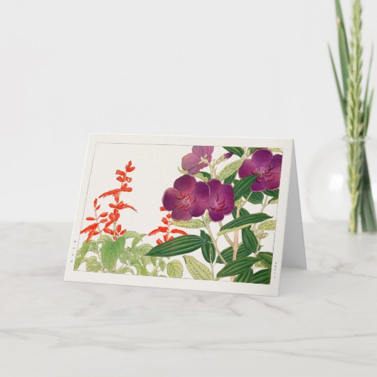 緋セージ、メラストマby谷上湖南 カード (正面)