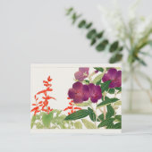 緋セージ、メラストマby谷上湖南 ポストカード (スタンド正面)