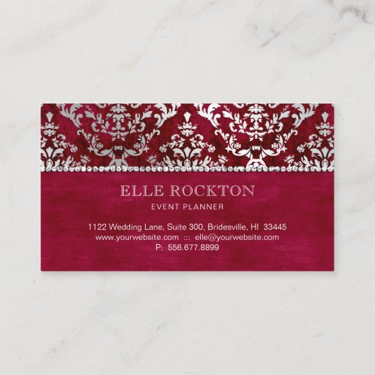 緋糸赤きちらりとダマスクの銀の愛 名刺 (裏面)